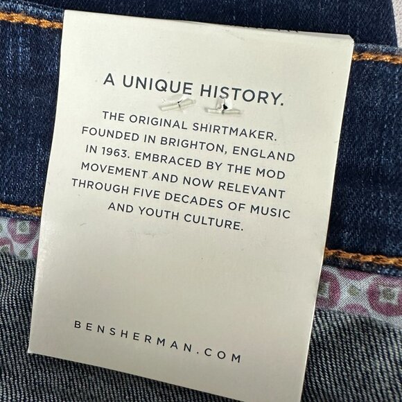 Ben Sherman Mens Stretch Skinny Fit Jeans - 42W 32L - Dark Wash Denim NEW - Picture 5 of 9